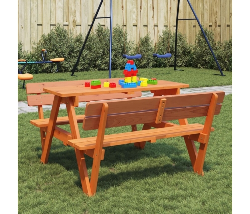 Mesa de picnic para 4 niños agujero para sombrilla madera abeto