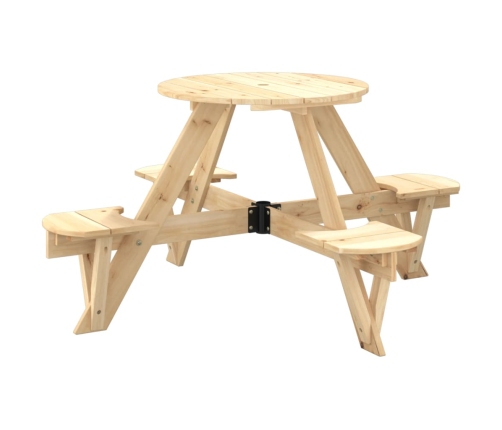 Mesa de picnic para 4 niños agujero para sombrilla madera abeto