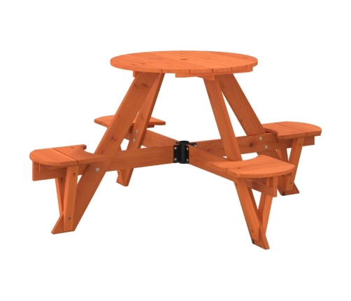 Mesa de picnic para 4 niños agujero para sombrilla madera abeto