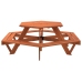 Mesa de picnic hexagonal 6 niños agujero sombrilla madera abeto