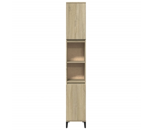 Armario de baño madera contrachapada roble Sonoma 30x30x190 cm