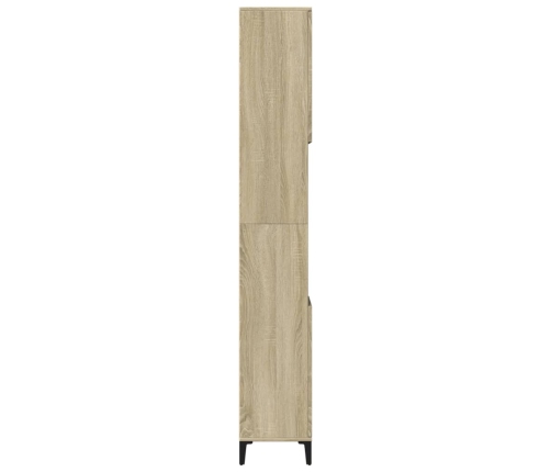 Armario de baño madera contrachapada roble Sonoma 30x30x190 cm