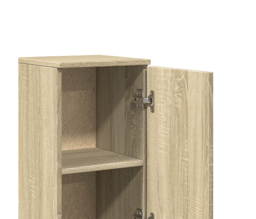 Armario de baño madera contrachapada roble Sonoma 30x30x190 cm