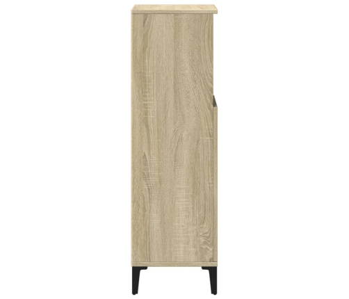 Armario de baño madera contrachapada roble Sonoma 30x30x100 cm