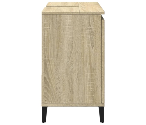 Armario de baño madera contrachapada roble Sonoma 65x33x60 cm