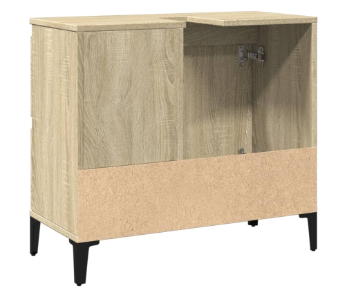 Armario de baño madera contrachapada roble Sonoma 65x33x60 cm