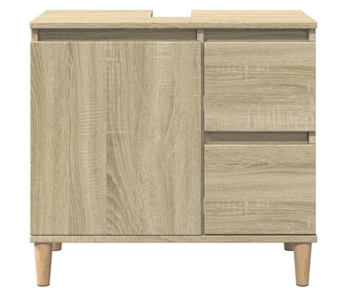 Armario de baño madera contrachapada roble Sonoma 65x33x60 cm