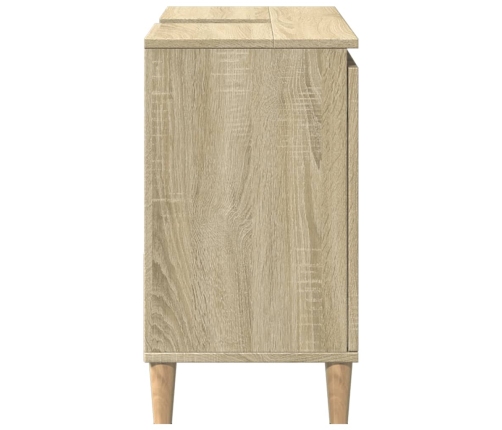 Armario de baño madera contrachapada roble Sonoma 65x33x60 cm