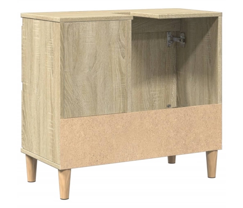 Armario de baño madera contrachapada roble Sonoma 65x33x60 cm