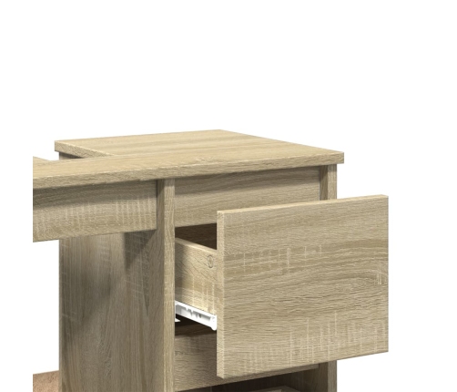 Armario de baño madera contrachapada roble Sonoma 65x33x60 cm