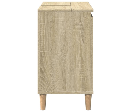 Armario de lavabo madera contrachapada roble Sonoma 58x33x60 cm