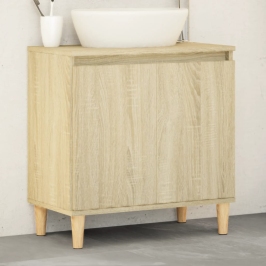 Armario de lavabo madera contrachapada roble Sonoma 58x33x60 cm