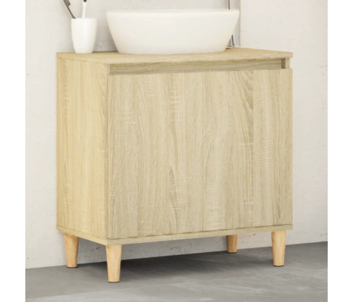 Armario de lavabo madera contrachapada roble Sonoma 58x33x60 cm