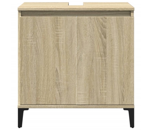 Armario de lavabo madera contrachapada roble Sonoma 58x33x60 cm