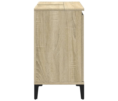 Armario de lavabo madera contrachapada roble Sonoma 58x33x60 cm