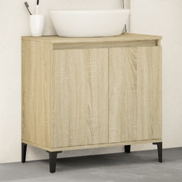 Armario de lavabo madera contrachapada roble Sonoma 58x33x60 cm