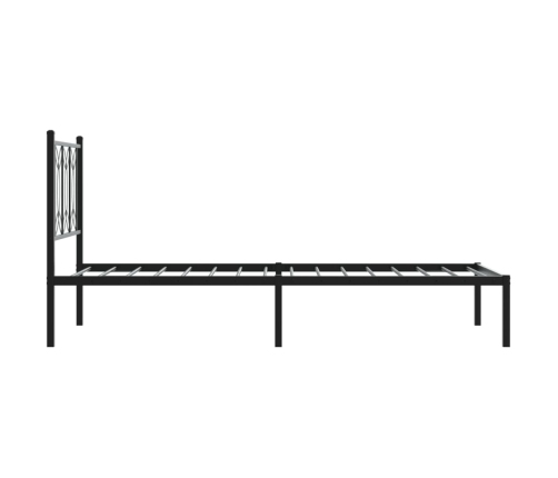 Estructura cama sin colchón con cabecero metal negro 75x190 cm