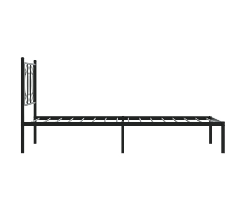 vidaXL Estructura de cama con cabecero metal negro 80x200 cm