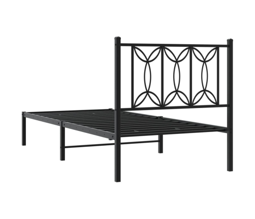 vidaXL Estructura de cama con cabecero metal negro 80x200 cm