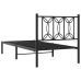 vidaXL Estructura de cama con cabecero metal negro 80x200 cm