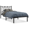 vidaXL Estructura de cama con cabecero metal negro 80x200 cm