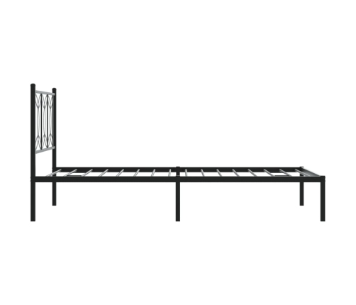 Estructura cama sin colchón con cabecero metal negro 107x203 cm