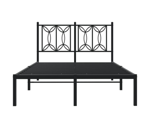 Estructura cama sin colchón con cabecero metal negro 120x190 cm