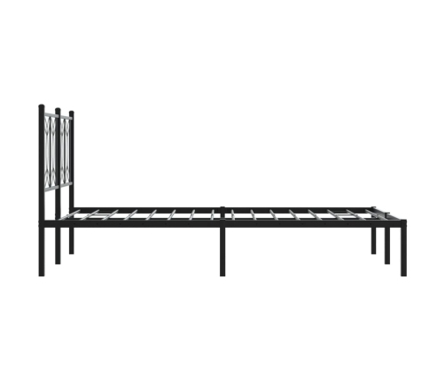 Estructura cama sin colchón con cabecero metal negro 120x190 cm