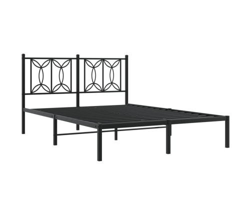 Estructura cama sin colchón con cabecero metal negro 135x190 cm