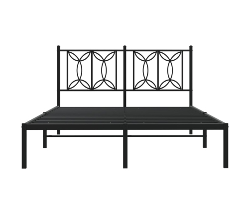 Estructura cama sin colchón con cabecero metal negro 135x190 cm