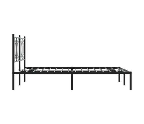 Estructura cama sin colchón con cabecero metal negro 135x190 cm