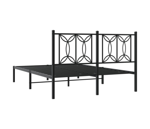 Estructura cama sin colchón con cabecero metal negro 135x190 cm