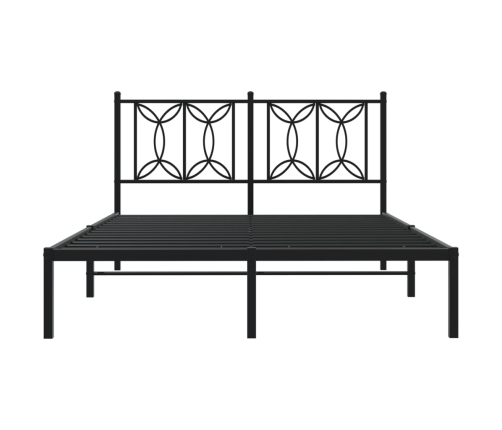 Estructura cama sin colchón con cabecero metal negro 140x190 cm