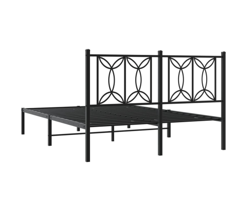 Estructura cama sin colchón con cabecero metal negro 140x190 cm