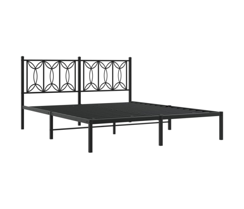 Estructura cama sin colchón con cabecero metal negro 150x200 cm