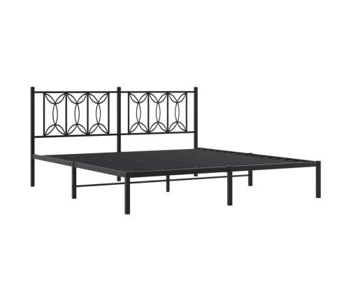 Estructura cama sin colchón con cabecero metal negro 183x213 cm