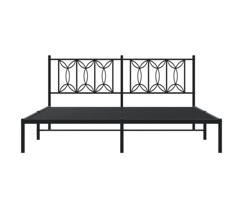 Estructura cama sin colchón con cabecero metal negro 183x213 cm