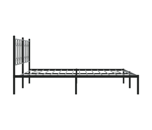 Estructura cama sin colchón con cabecero metal negro 183x213 cm