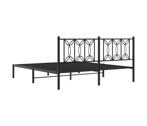 Estructura cama sin colchón con cabecero metal negro 183x213 cm