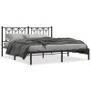 Estructura cama sin colchón con cabecero metal negro 183x213 cm