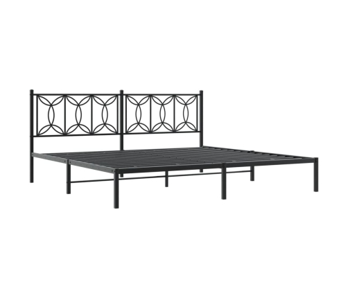 Estructura cama sin colchón con cabecero metal negro 193x203 cm