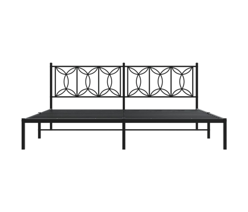 Estructura cama sin colchón con cabecero metal negro 193x203 cm