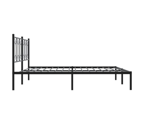 Estructura cama sin colchón con cabecero metal negro 193x203 cm