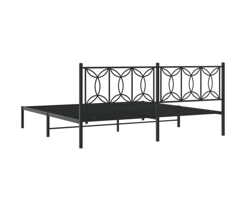 Estructura cama sin colchón con cabecero metal negro 193x203 cm