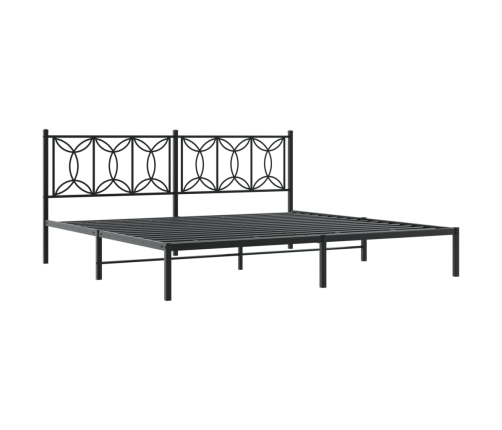 Estructura cama sin colchón con cabecero metal negro 200x200 cm