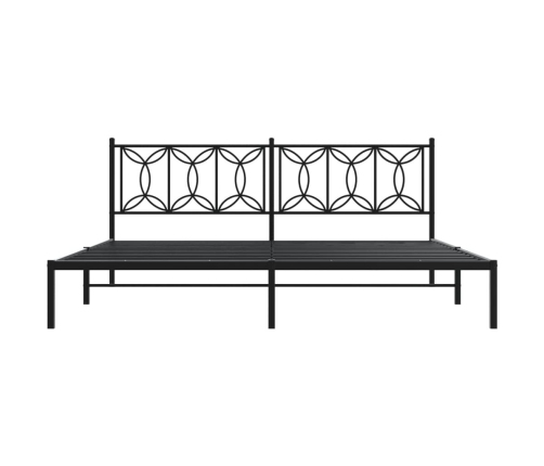 Estructura cama sin colchón con cabecero metal negro 200x200 cm