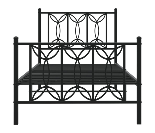 Estructura cama sin colchón con estribo metal negro 75x190 cm