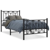 Estructura cama sin colchón con estribo metal negro 75x190 cm