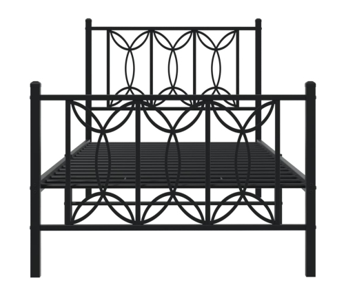 Estructura cama sin colchón con estribo metal negro 80x200 cm