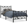 Estructura cama sin colchón con estribo metal negro 90x190 cm